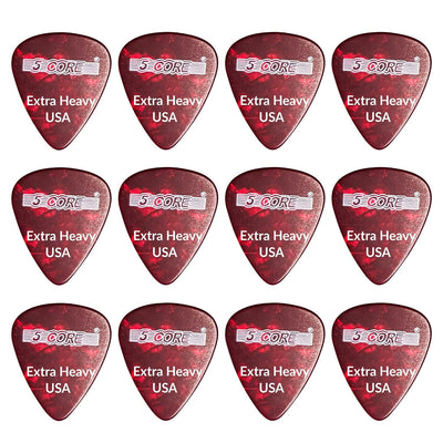 Guitar Picks 1.2Mm Celluloid Extra Heavy Gauge Pick - Acoustic Electric Bass Guitars RED