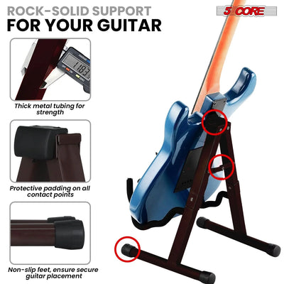 Guitar Stand Floor a Frame Electric Acoustic Bass Soporte Para Guitarra BROWN